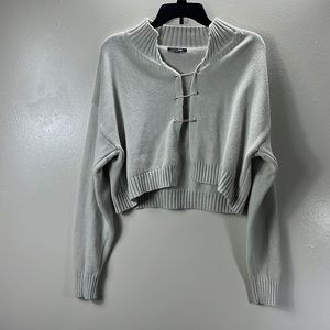 Papermoon gray cropped sweater/cardigan women’s size S